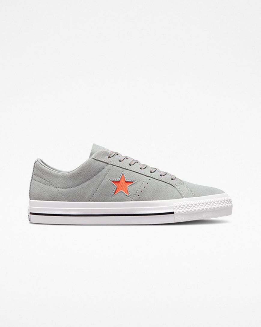 Zapatillas Skate Converse One Star Pro Hombre Gris Naranjas Blancas | PE 705E4L